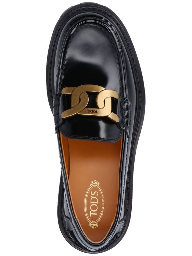 Women's Kate Metal Chain Leather Loafers Black - TOD'S - BALAAN 6