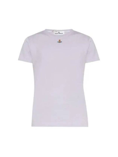 Embroidered Logo Short Sleeve T-Shirt Violet - VIVIENNE WESTWOOD - BALAAN 2