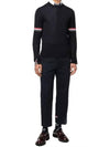 Merino Striped Crew Neck Knit Top Navy - THOM BROWNE - BALAAN 5