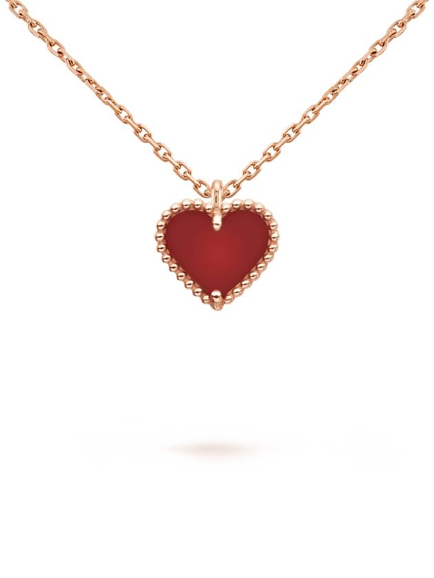 Sweet Alhambra Heart Pendant Pink Gold Necklace Carnelian - VANCLEEFARPELS - BALAAN 2