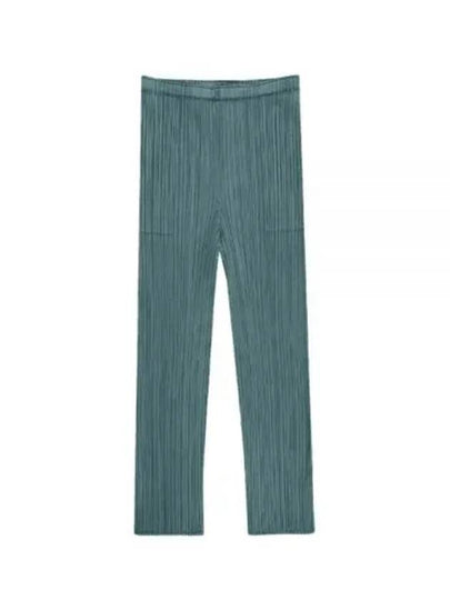 Pleated Straight Pants Green - ISSEY MIYAKE - BALAAN 2