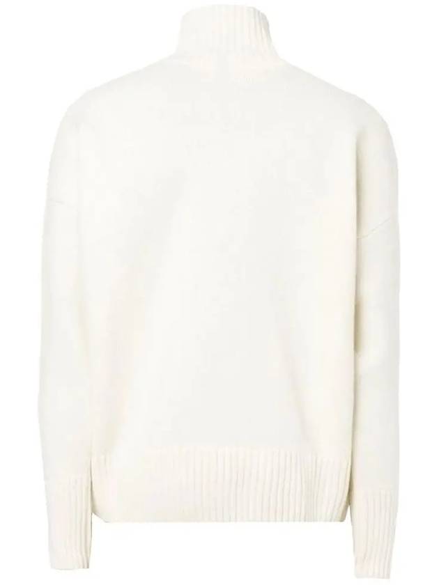 Men's Fox Head Patch Oversized Wool Turtleneck Ecru - MAISON KITSUNE - BALAAN 4