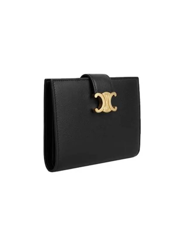 Victoire Medium Supple Grained Calfskin Half Wallet Black - CELINE - BALAAN 3