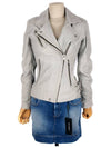 TARA WP09 61 AB012 GRY06 Biker leather jacket light gray - IRO - BALAAN 2