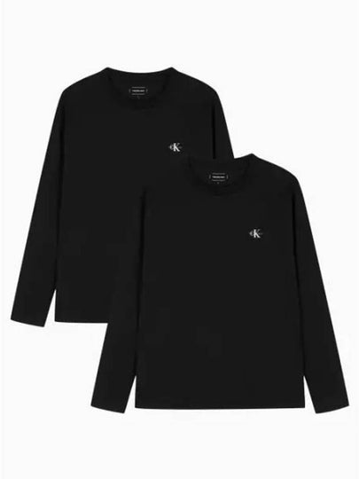 Jeans Monogram Logo Relaxed Fit Long Sleeve T-Shirt 2 Pack Black - CALVIN KLEIN - BALAAN 2