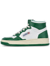 Women's Medalist Leather High Top Sneakers White Green - AUTRY - BALAAN 3