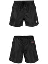 Men's Logo Patch Three Stripes Lining Swim Shorts Black - MONCLER - BALAAN 5