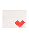 Intrecciato Heart Detail Leather Card Wallet White - BOTTEGA VENETA - BALAAN 1