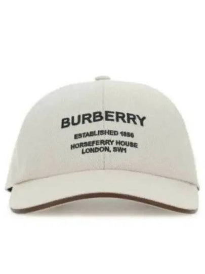 Horseferry Motif Cotton Canvas Ball Cap Ivory - BURBERRY - BALAAN 2