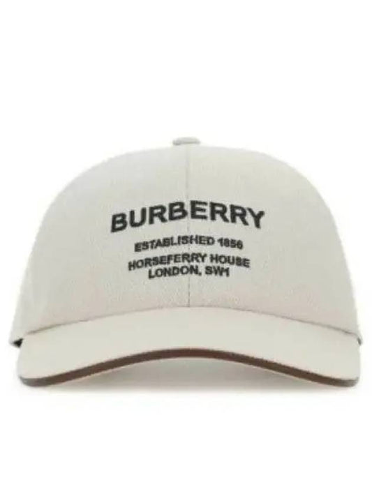 Horseferry Motif Cotton Canvas Ball Cap Ivory - BURBERRY - BALAAN 2