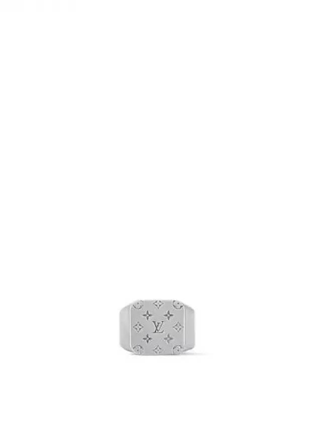 LV Mosaic Signet Ring Silver - LOUIS VUITTON - BALAAN 1