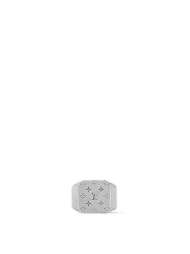 LV Mosaic Signet Ring Silver - LOUIS VUITTON - BALAAN 1