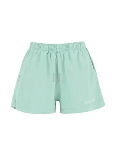 Embroidered Logo Cotton Shorts Mint - SPORTY & RICH - BALAAN 2