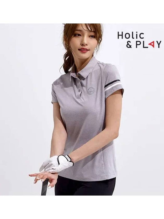 spandex two-tone short sleeve t-shirt HA2WTS010GY - HOLIC&PLAY - BALAAN 1