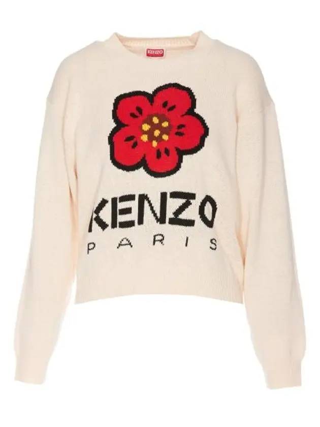 Boke Flower Cotton Sweatshirt Off White - KENZO - BALAAN 1