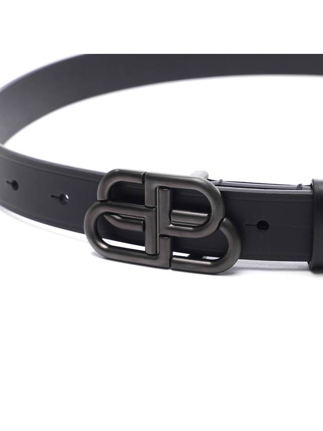 BB Logo Thin Calfskin Belt Black - BALENCIAGA - BALAAN 4