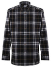 Button-Down Collar Checked Cotton Long-Sleeve Shirt Grey - BURBERRY - BALAAN 1