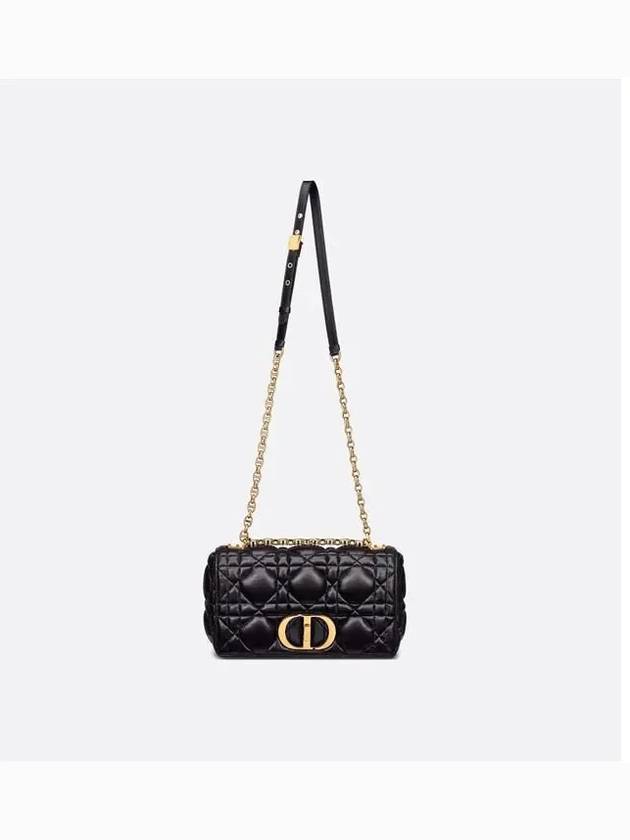 Caro Quilted Supple Cannage Calfskin Medium Cross Bag Black - DIOR - BALAAN 6