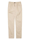 Elastic Cotton Crop Straight Pants Beige - AMI - BALAAN 9