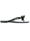 Rockstud Ribbon Flip Flops Black - VALENTINO - BALAAN 1