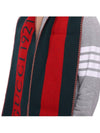 Web Motif Wool Muffler Green Red - GUCCI - BALAAN 5