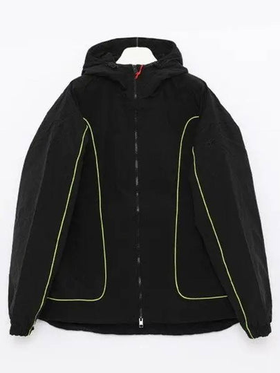 Padded Wrinkle Nylon Hooded Jacket Black - DIESEL - BALAAN 2