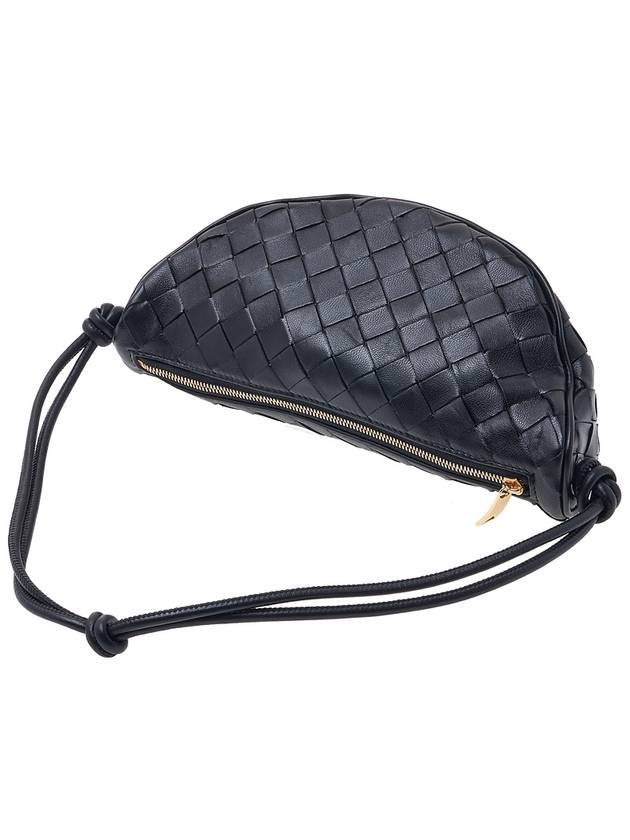 Intrecciato Strap Pouch Tote Bag Black - BOTTEGA VENETA - BALAAN 5