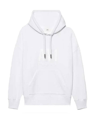 Men's Paris Logo Print Hoodie White - AMI - BALAAN 1