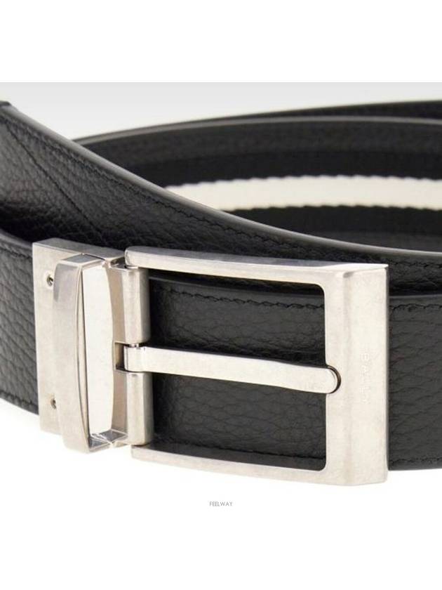 Shiffie Leather Belt Black - BALLY - BALAAN 4