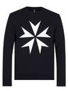 Men's Maltese Cross Printed Sweatshirt Black - NEIL BARRETT - BALAAN 7