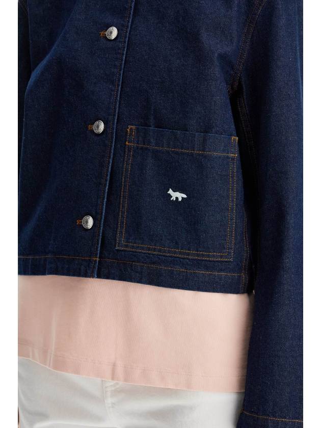 cropped denim jacket for women - MAISON KITSUNE - BALAAN 4