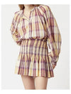 Ruffle Check Shorts Yellow - ISABEL MARANT - BALAAN.