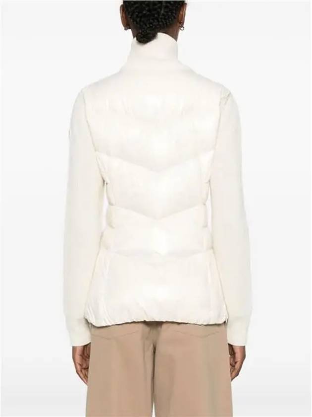 Women's Padded Wool Zip-Up Cardigan Ivory - MONCLER - BALAAN 6