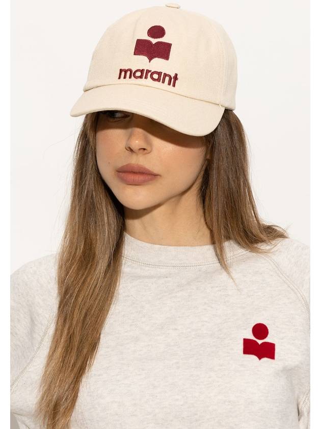 Tyron Logo Cotton Ball Cap Beige - ISABEL MARANT - BALAAN 3