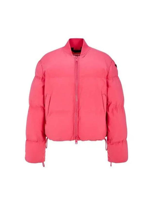 Women s Ripstop String Padded Jacket Dark Pink - DIESEL - BALAAN 1