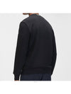 Men's Lens Waffen Daigonal Fleece Sweatshirt Black - CP COMPANY - BALAAN 4