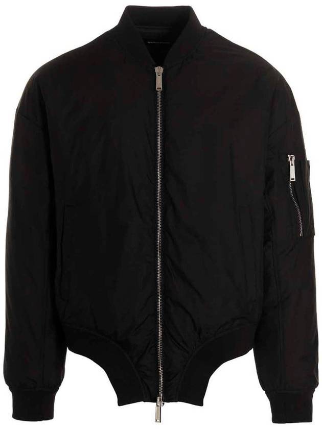 D2 On The Wave Rob Shoulder Bomber Jacket Black - DSQUARED2 - BALAAN 1