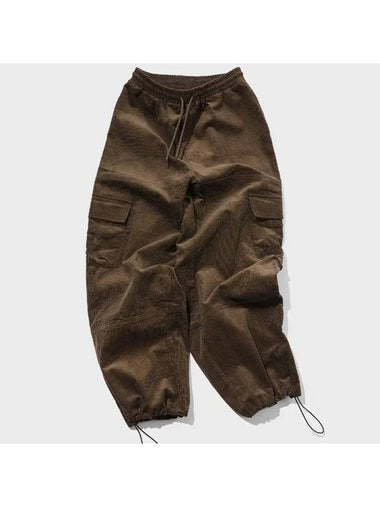 corduroy wide over cargo pants dark brown - CPGN STUDIO - BALAAN 1