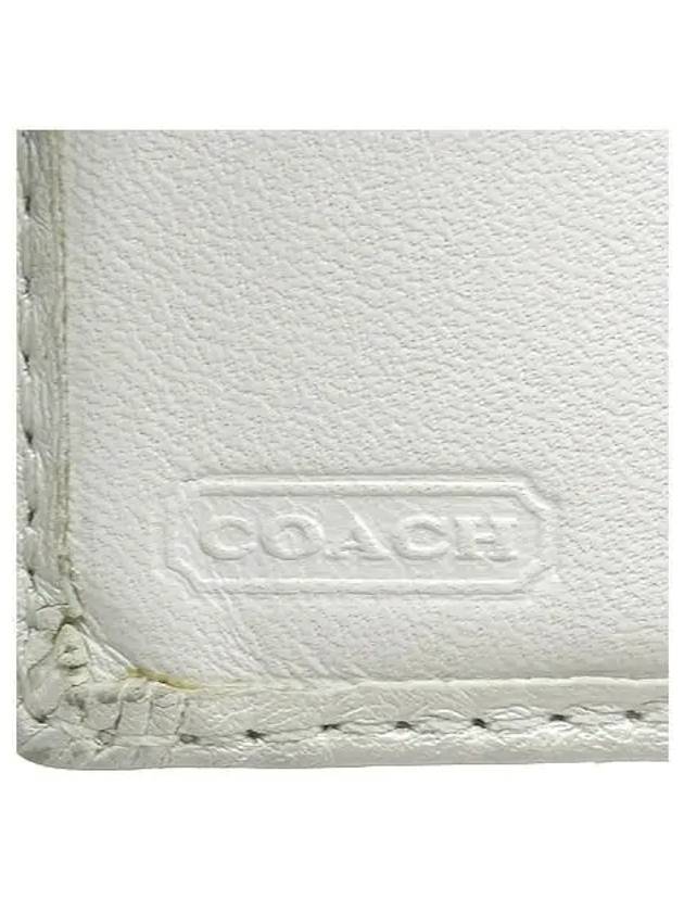 Signature logo jacquard ivory leather trim bi fold wallet - COACH - BALAAN 5