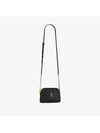 Gaby Quilted Lambskin Chain Cross Bag Black - SAINT LAURENT - BALAAN 3