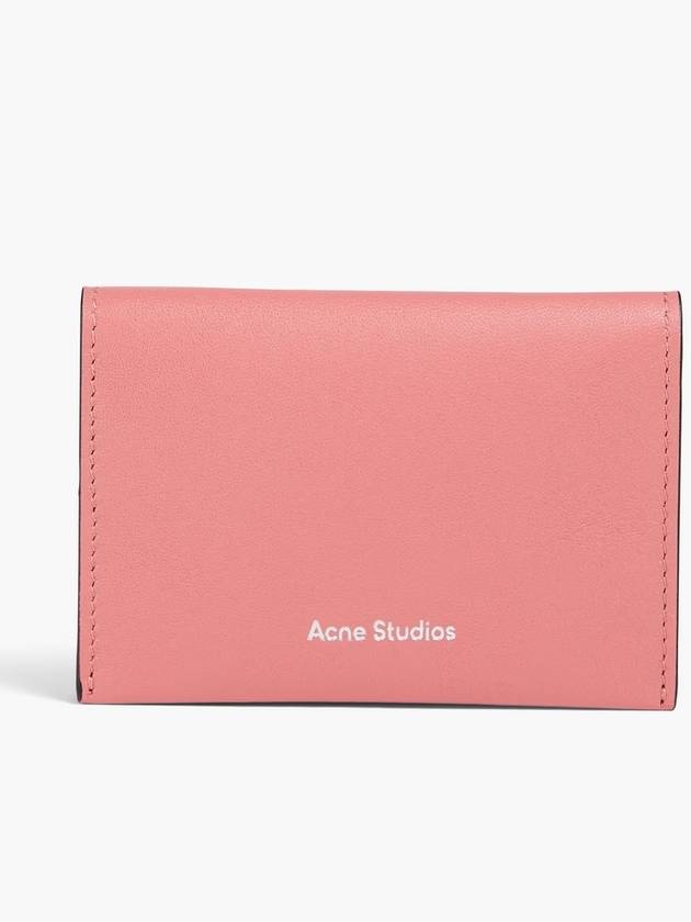 Women s Logo Fold Antique Rose Card Wallet - ACNE STUDIOS - BALAAN 1