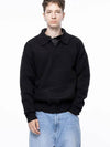 Men s M243TP08BK Dense Modal Open Collar Knit Black - CHANCE'S NOI - BALAAN 7