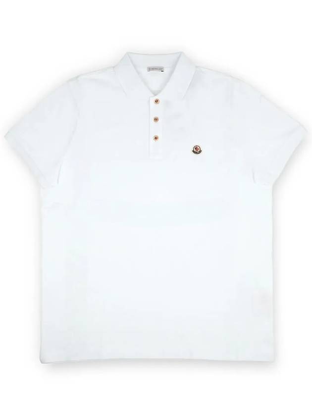 Logo Patch Polo Shirt White - MONCLER - BALAAN 3