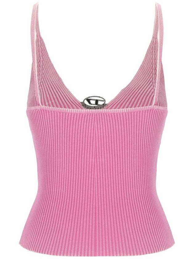 M Laila Faded Ribbed Knit Sleeveless Pink - DIESEL - BALAAN 4