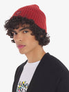 Bold Fox Head Patch Ribbed Beanie Red - MAISON KITSUNE - BALAAN 6