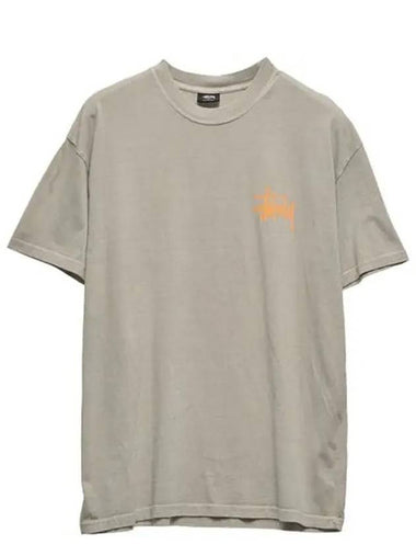 Men s Pigment Shadow Graffiti Short Sleeve T Shirt Stone Gray - STUSSY - BALAAN 1