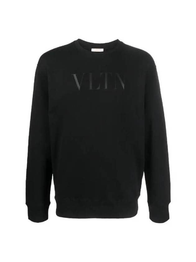 VLTN Logo Print Cotton Sweatshirt Black - VALENTINO - BALAAN 2