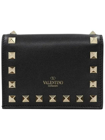 Rockstud leather wallet - VALENTINO - BALAAN.