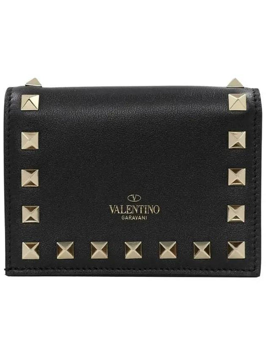Rockstud leather wallet - VALENTINO - BALAAN.