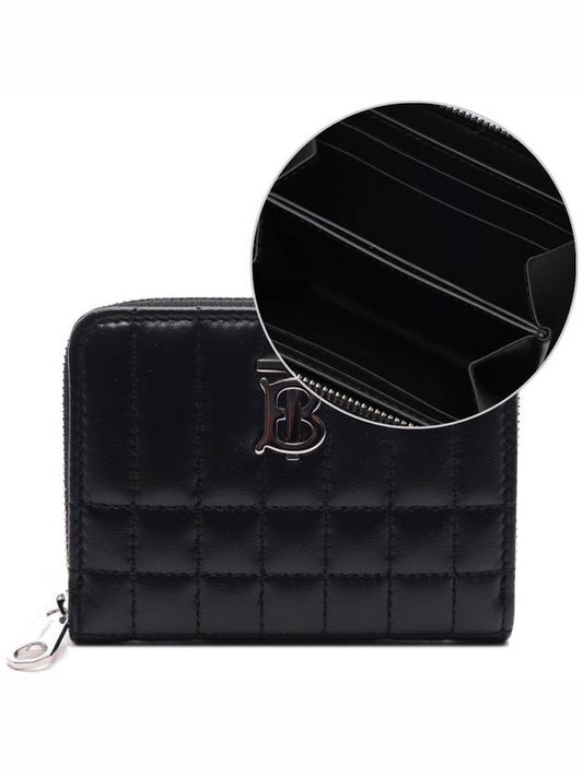 Lola Quilted Zip Round Coin Card Wallet Black - BURBERRY - BALAAN 2